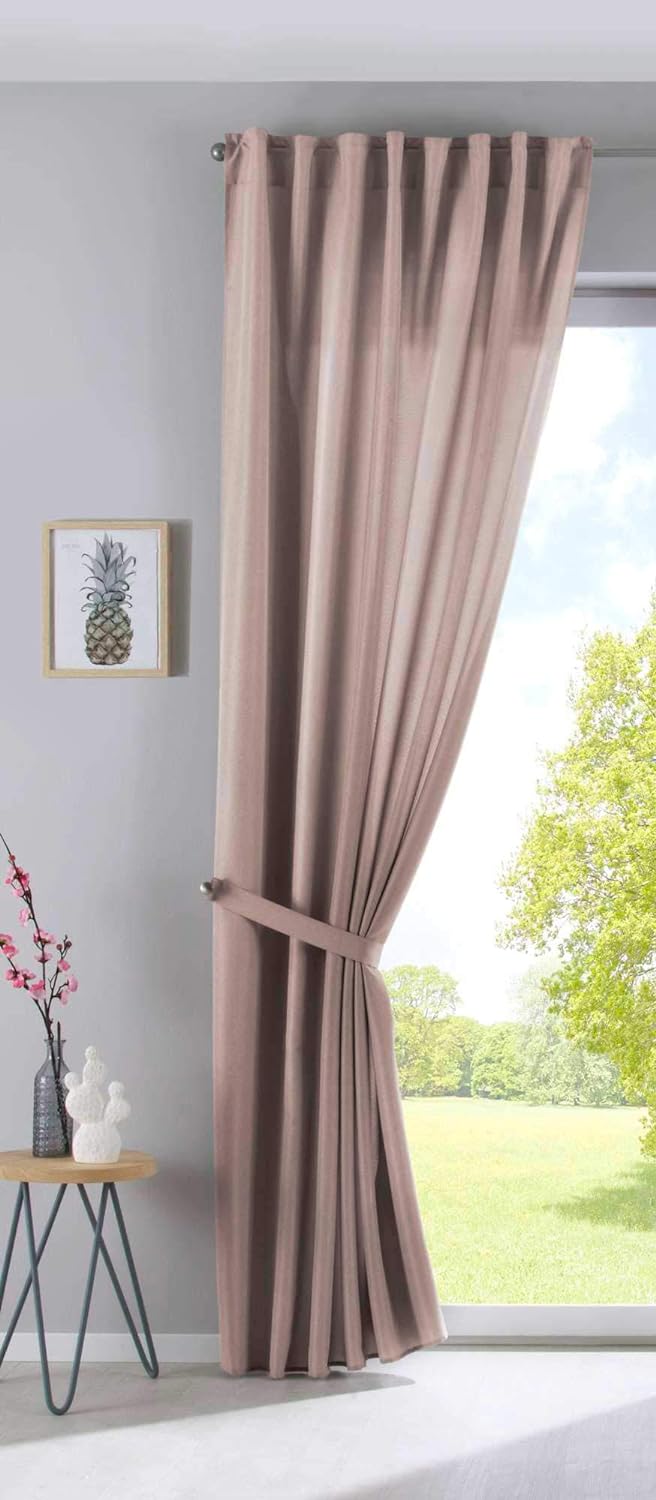 Vorhang Verdeckte Schlaufen Cationic »JENA« HxB 250x300 cm Taupe Blickdicht Leinen Optik Gardine Mel