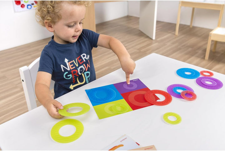 Miniland Translucent Math Color Rings, Logikspiel mit durchsichtigen Ringen für den Leuchttisch