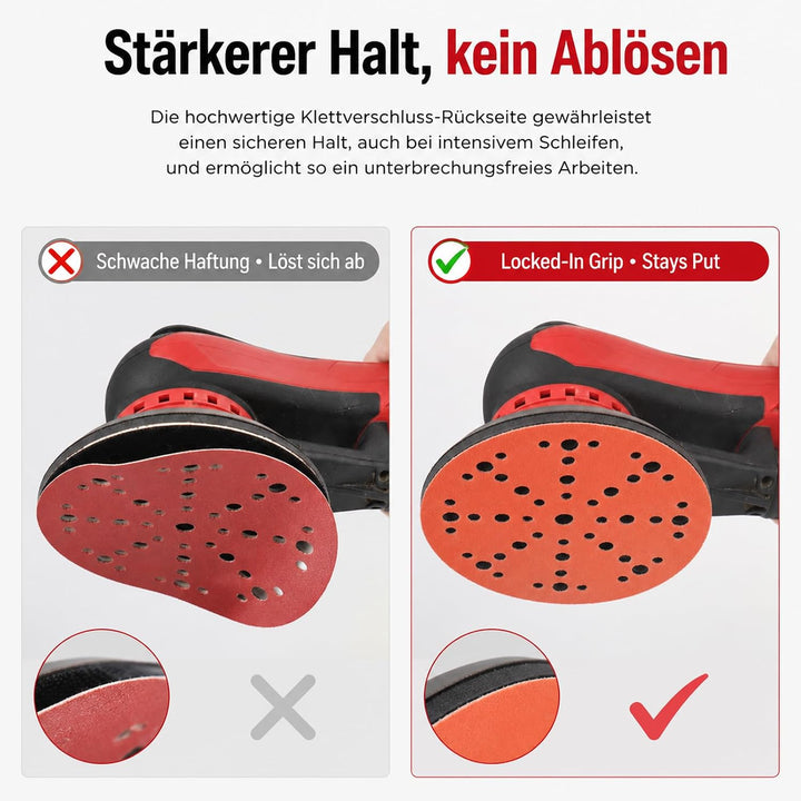 Papier Schleifscheiben 150mm Klett Orange 49-Loch K800 Holz/Auto | Langlebige Schleifscheiben mit Pa