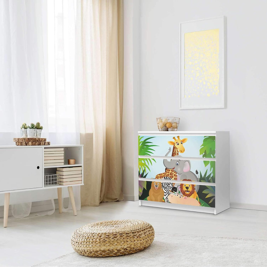 creatisto Möbel Klebefolie für Kinder - passend für IKEA Malm Kommode 3 Schubladen I Tolle Möbelfoli