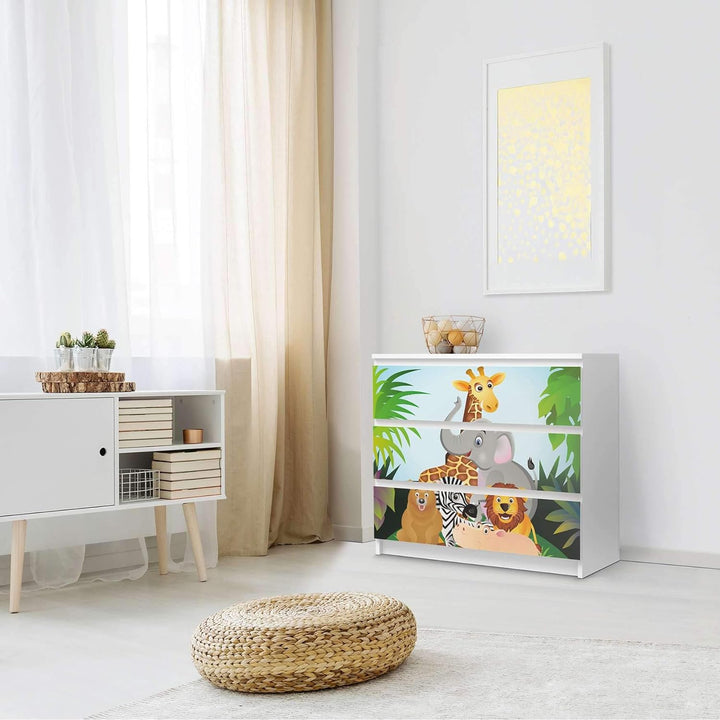creatisto Möbel Klebefolie für Kinder - passend für IKEA Malm Kommode 3 Schubladen I Tolle Möbelfoli