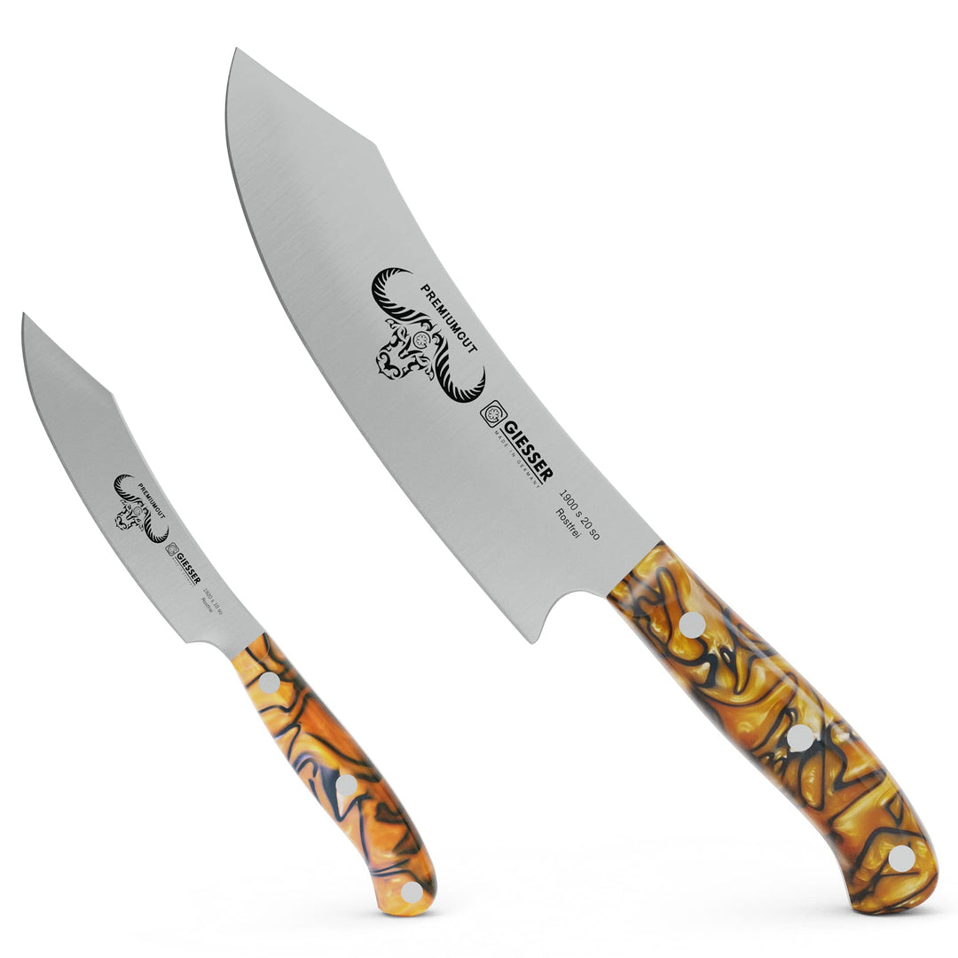 Giesser seit 1776 - Made in Germany - PremiumCut, Spicy Orange, Messerset 2 teilig, Kochmesser 20 cm