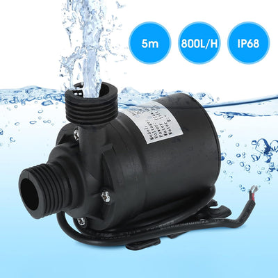 DC 12V 800L / H 5M Brushless Tauchwasserpumpe, Tauch Mini Ultra Leise Wasserpumpe für Brunnenpool So