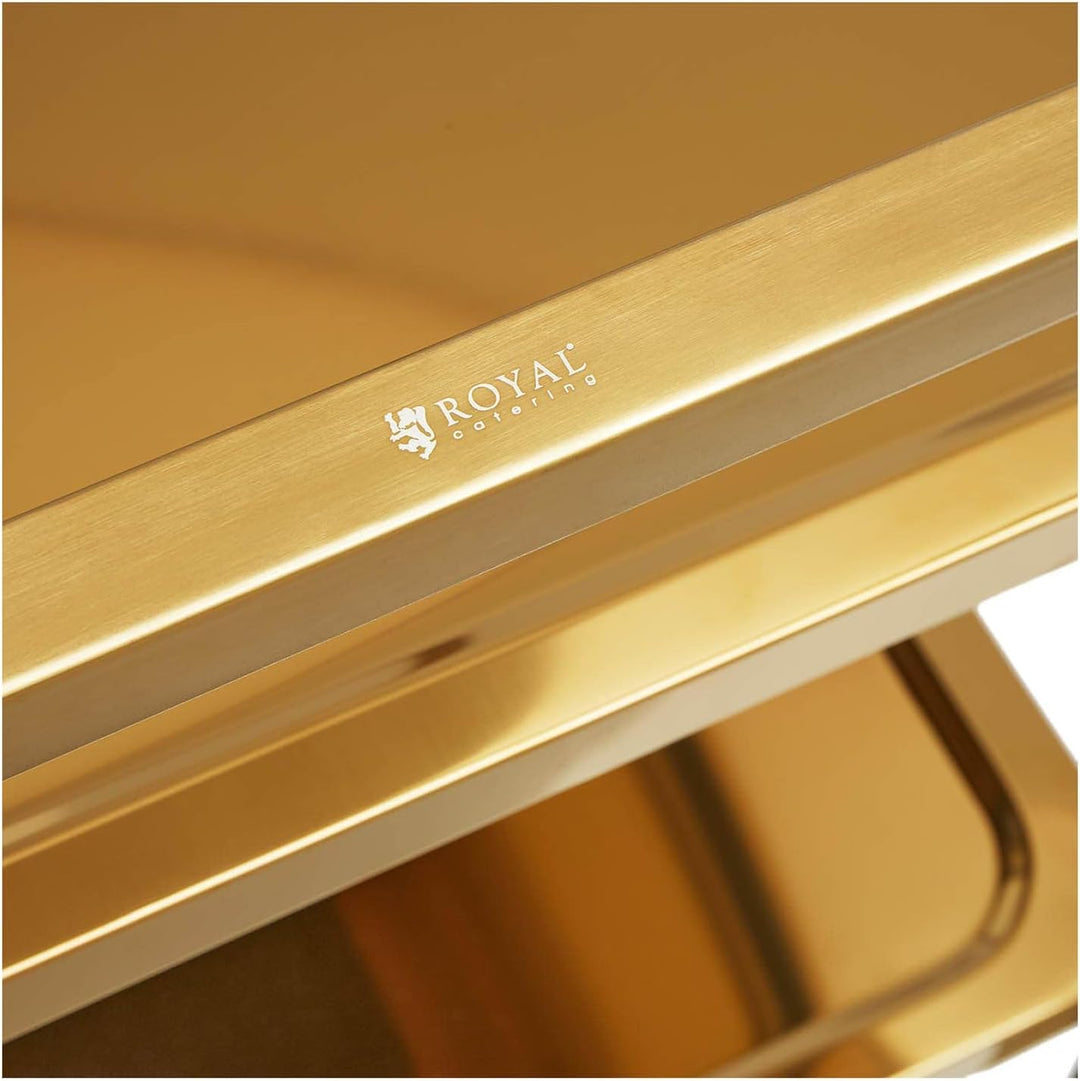 Royal Catering RCSW 3.1G Servierwagen Edelstahl 3 Borde bis 300 kg Küchenwagen Edelstahl Küchenrollw