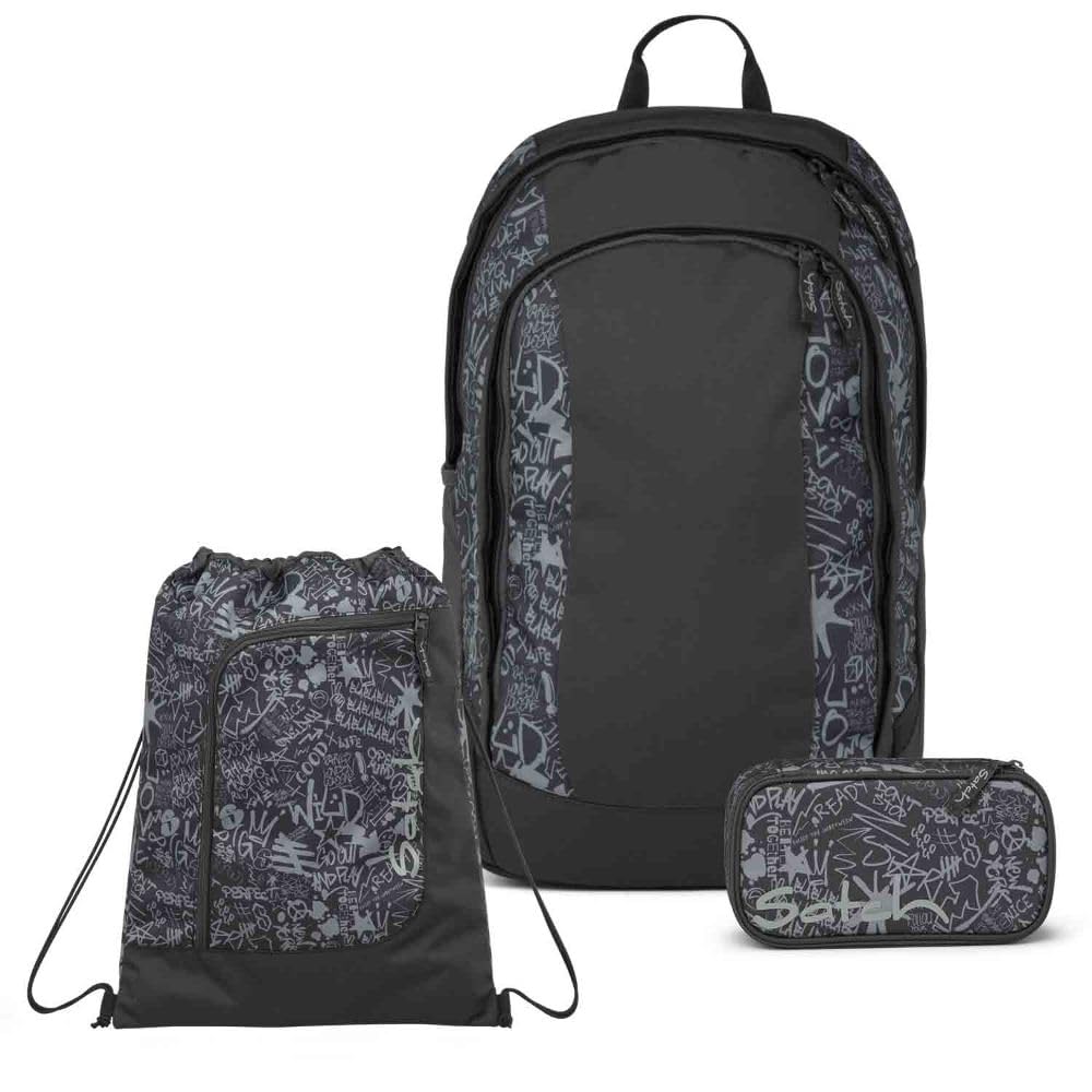 Satch Air Schulrucksack Set 3tlg. inkl. Sportbeutel (Street Ink), Street Ink
