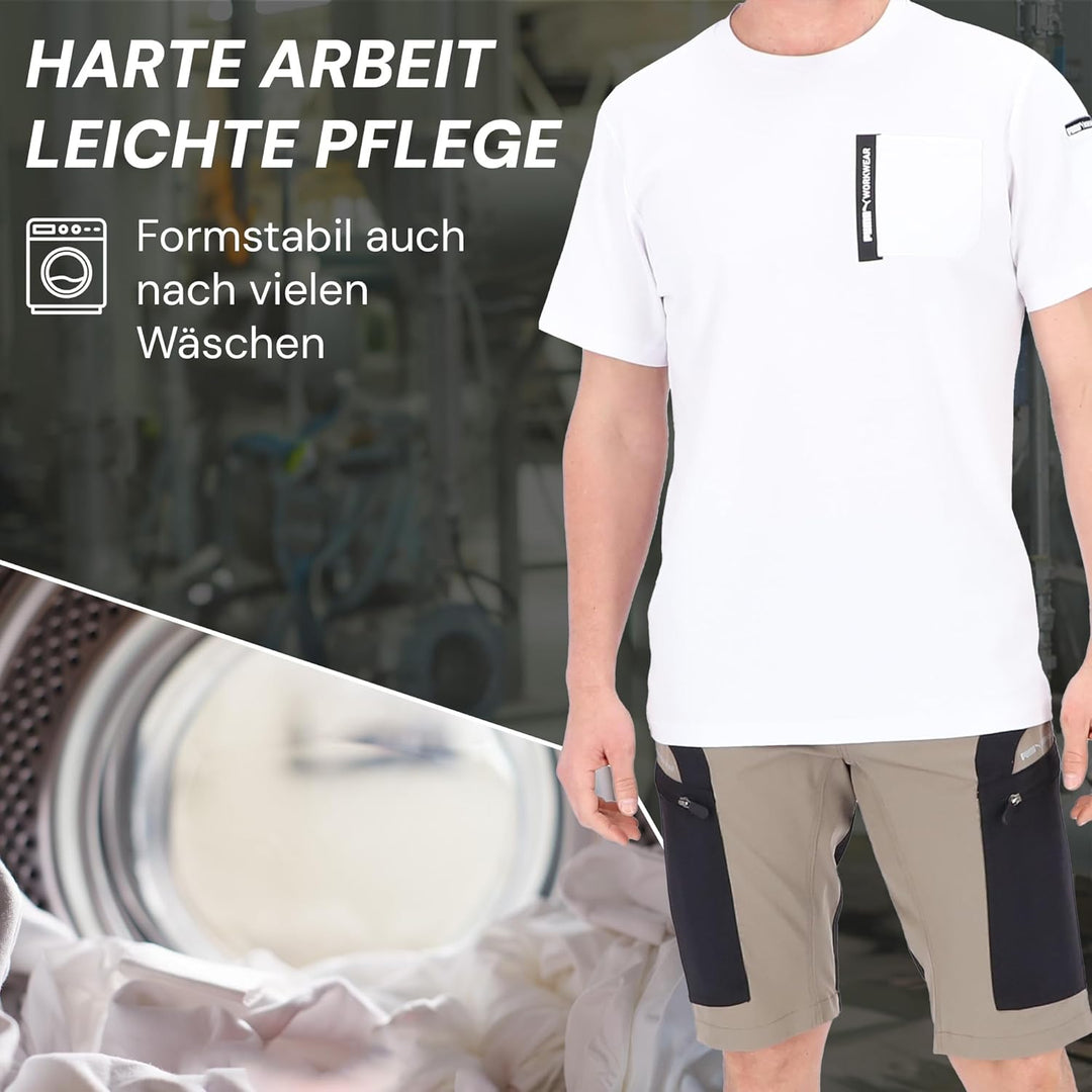 PUMA Workwear Advanced Kollektion - T-Shirts für Herren - Brusttasche und Utility Fach an der Schult