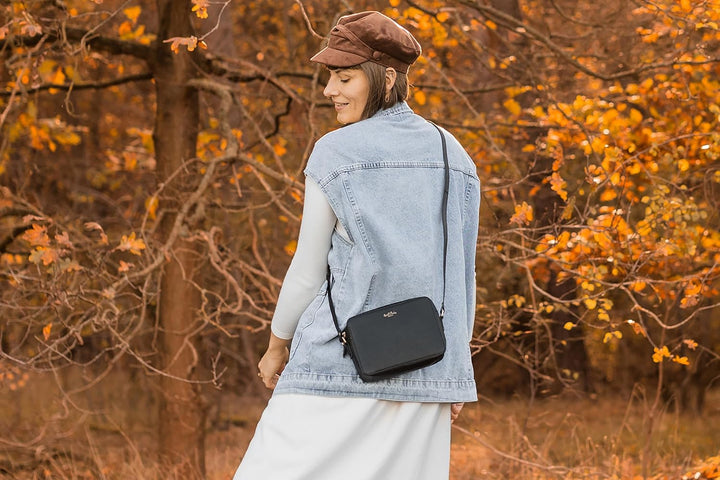 Gusti Umhängetasche Leder - Almina Damen Handtasche Schultertasche Crossbody bag Ledertasche Vintage