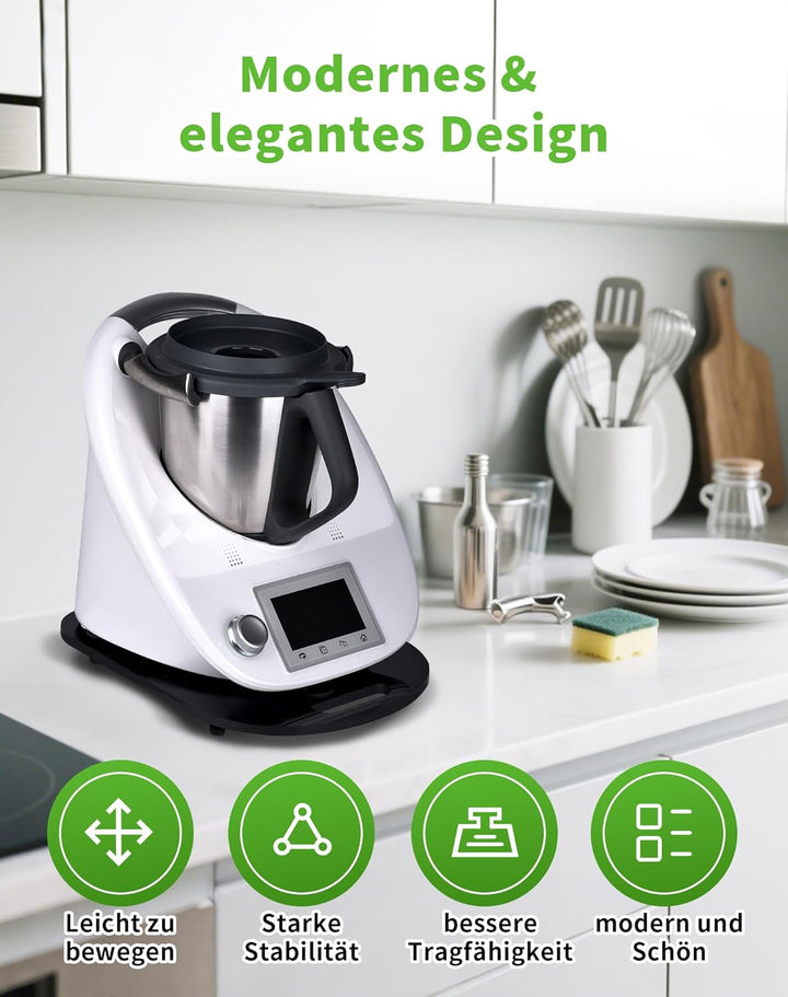 Gleitbrett für Thermomix TM6 TM5, 8mm Rollbrett Thermomix TM6 TM5 mit Rollen und Handgriff, Gleitbre