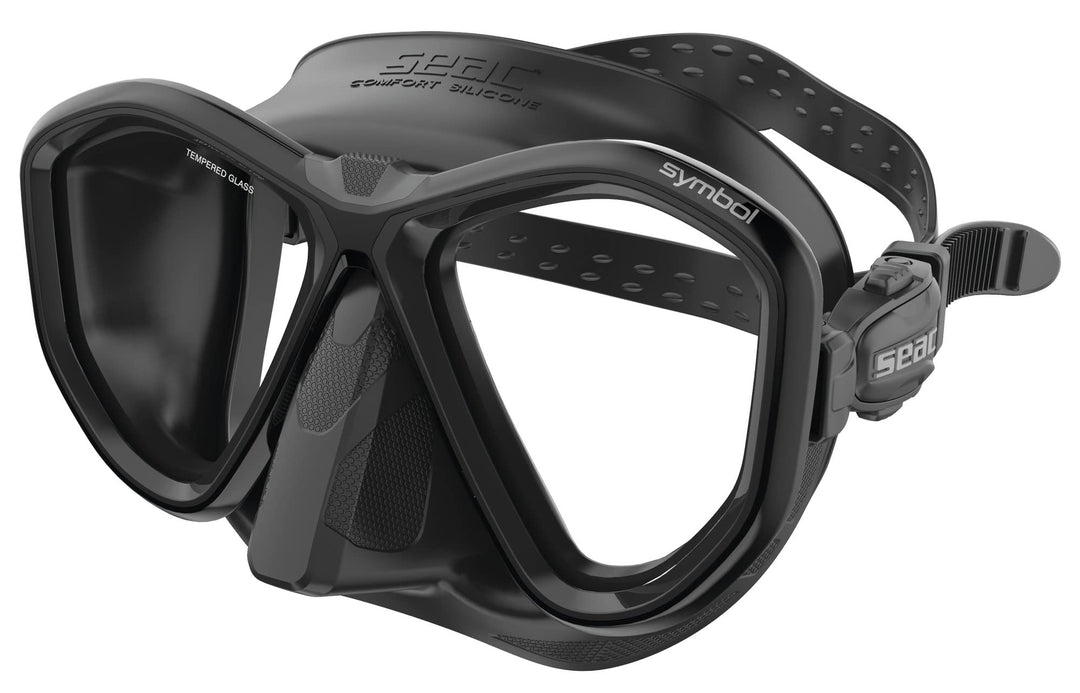 Seac Unisex-Adult Symbol Made in Italy Zweiglas-Tauchmaske mit Einer 3D-Schnalle direkt am Maskenkör