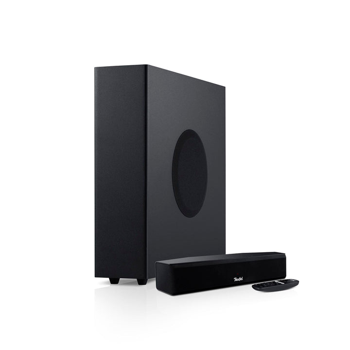 Teufel CINEBAR ONE+ 2.1 Soundsystem - Ultra-Kompakte Soundbar mit platzsparender Subwoofer, Dolby Au