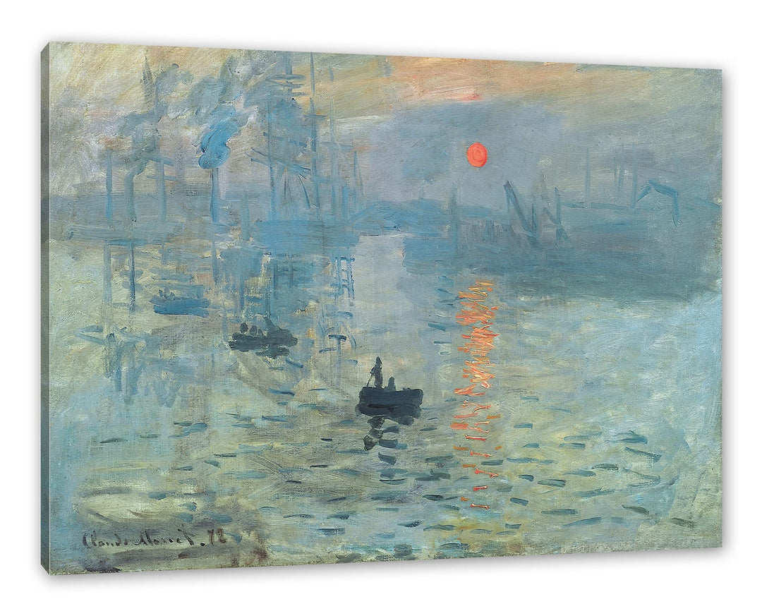 Claude Monet - Impression Sonnenaufgang als Leinwandbild / Grösse: 100x70 cm / Wandbild / Kunstdruck