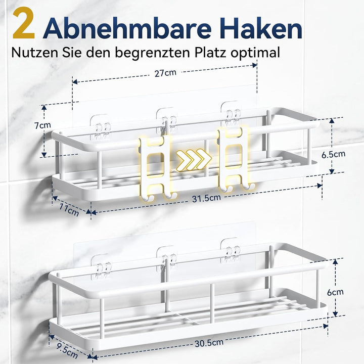 YASONIC Duschablage ohne Bohren Badezimmer Organizer, Duschregal ohne bohren, Duschhalterung ohne Bo