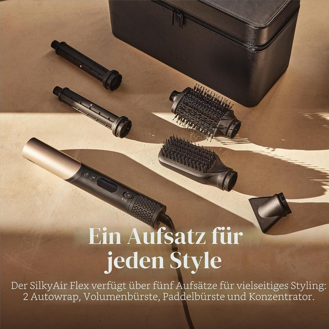 Silk'n Air Styler & Haartrockner I SilkyAir Flex I 5-in-1 Auto-Wrap-Lockenaufsatz, Paddle-Bürste, Ov