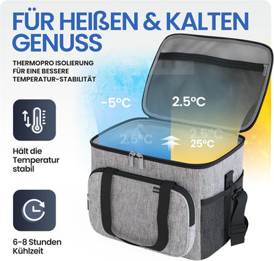 HELDENWERK Kühltasche für Essen & Getränke - Isolierte Thermotasche auslaufsicher & wasserdicht - Fr