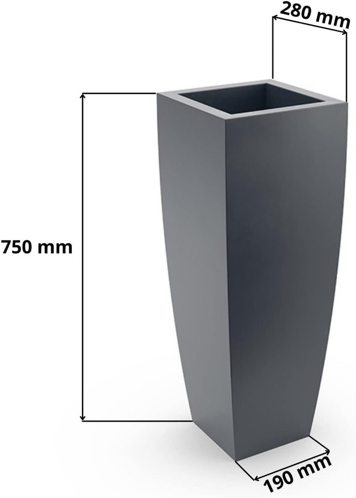 Juno-Topf, Höhe 75x28x28 cm, Zeitloses Design, Top-Qualität, drinnen und draussen, passend für Jede