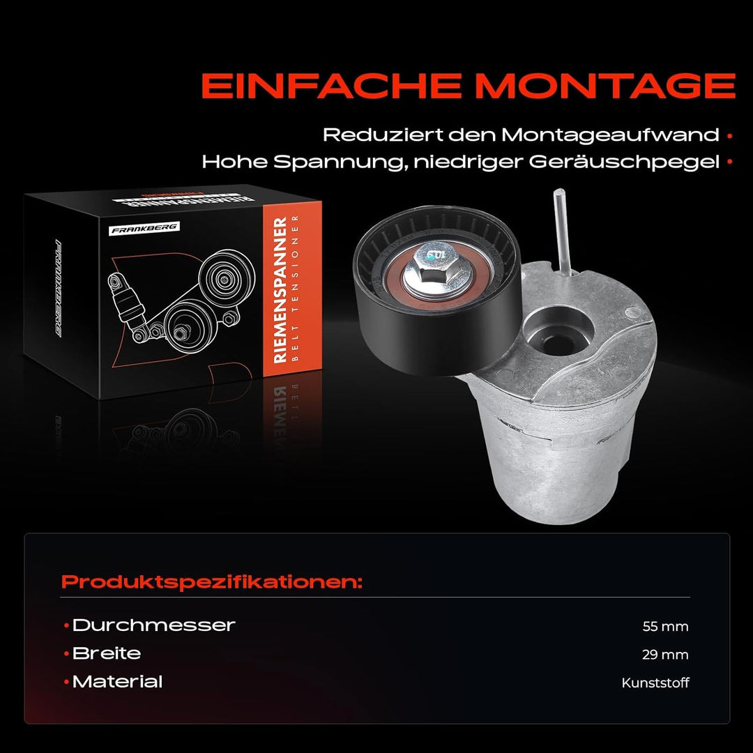 Frankberg Spannrolle Keilrippenriemen für 1er E81 E87 E88 E82 3er E90 E93 E92 E91 5er F10 F10 F18 F0