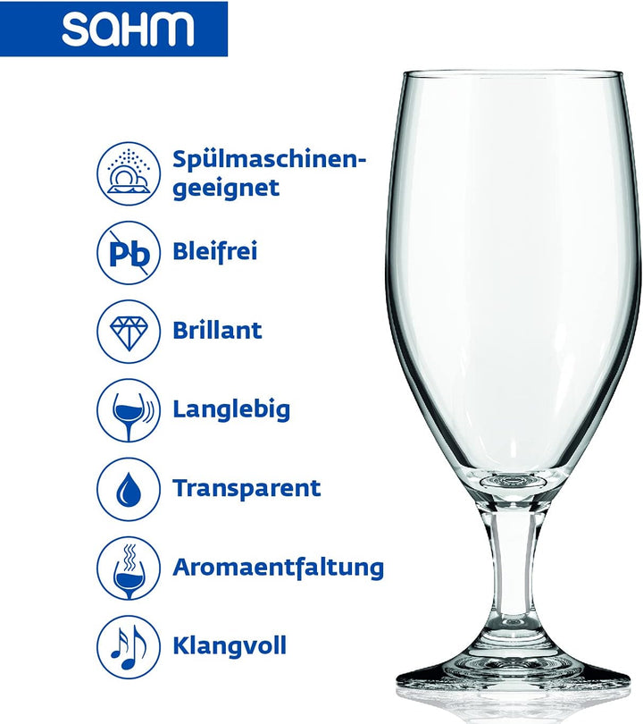 Sahm Biergläser 0,3 Liter (6 STK) - Vienna Pokal Biertulpe - Biergläser Set - Spülmaschinengeeignet