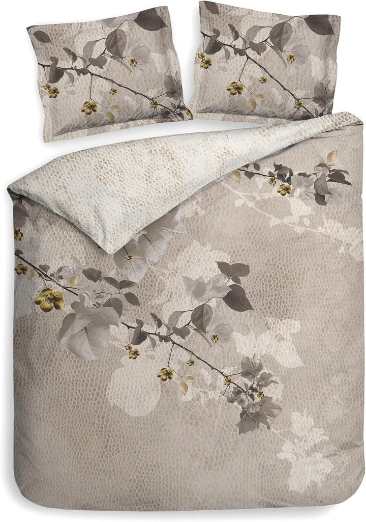 Heckett Lane Mako Satin Bettwäsche DAX Natur Sand Wendeoptik 135x200 + 80x80 cm 135x200 cm + 80x80 c