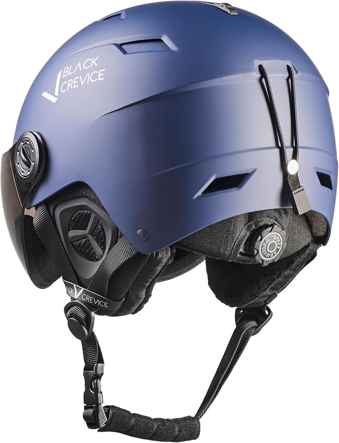 Black Crevice Skihelm mit Visier Kirchberg I Atmungsaktiver Skihelm Herren & Damen mit Lüftungsöffnu