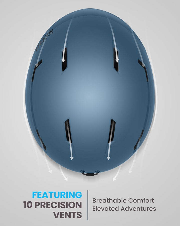 OutdoorMaster Skihelm-Set, Snowboard-Helm mit Brille für Erwachsene - 12 Belüftungsöffnungen - Skihe