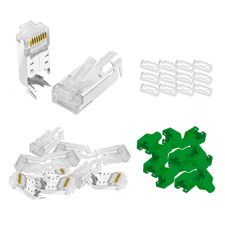 BIGtec RJ45 Stecker Netzwerkstecker 50 Stück Hirose TM11 grün Hochgeschwindigkeits Verbindung für Fa