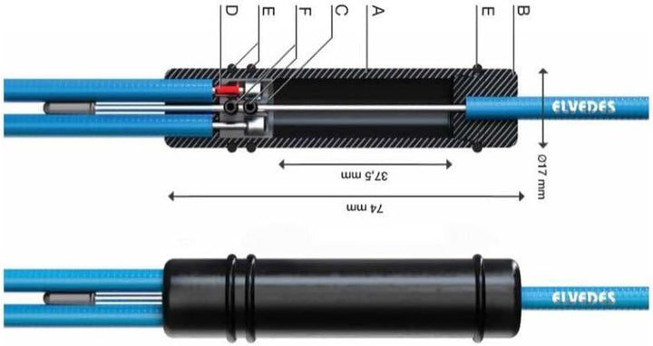 Elvedes Universal Kabelverteiler Bremse Set, Mehrfarbig, One Size
