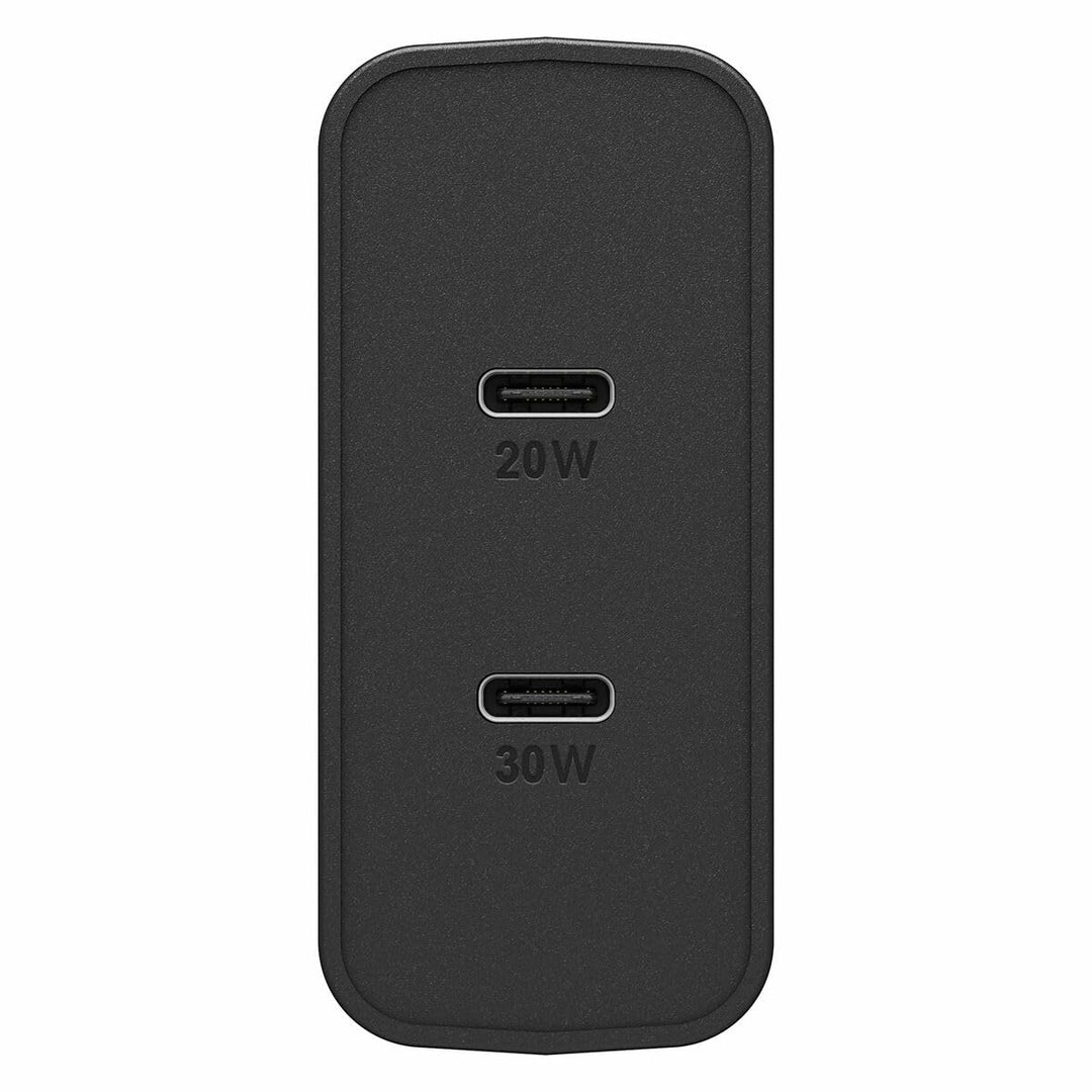 OtterBox Dual Port EU Ladegerät 50W, USB-C PD 30W GaN + USB-C PD 20W, Schnelllade Gerät für Smartpho