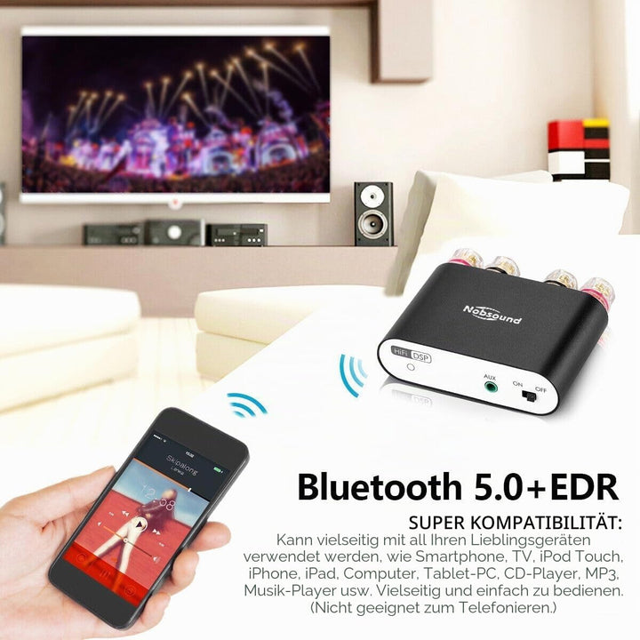 Nobsound NS-10G PRO Hi-Fi DSP 100W (50W x 2) Digital Bluetooth 5.0 Amplifier 2.0 Channel Stereo Powe