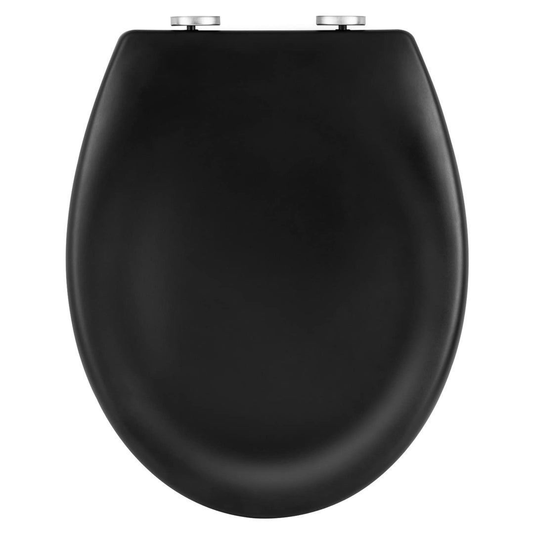 WOLTU Premium Toilettendeckel Matt-schwarz,WC Sitz mit Absenkautomatik Oval,Klodeckel Softclose,Quic