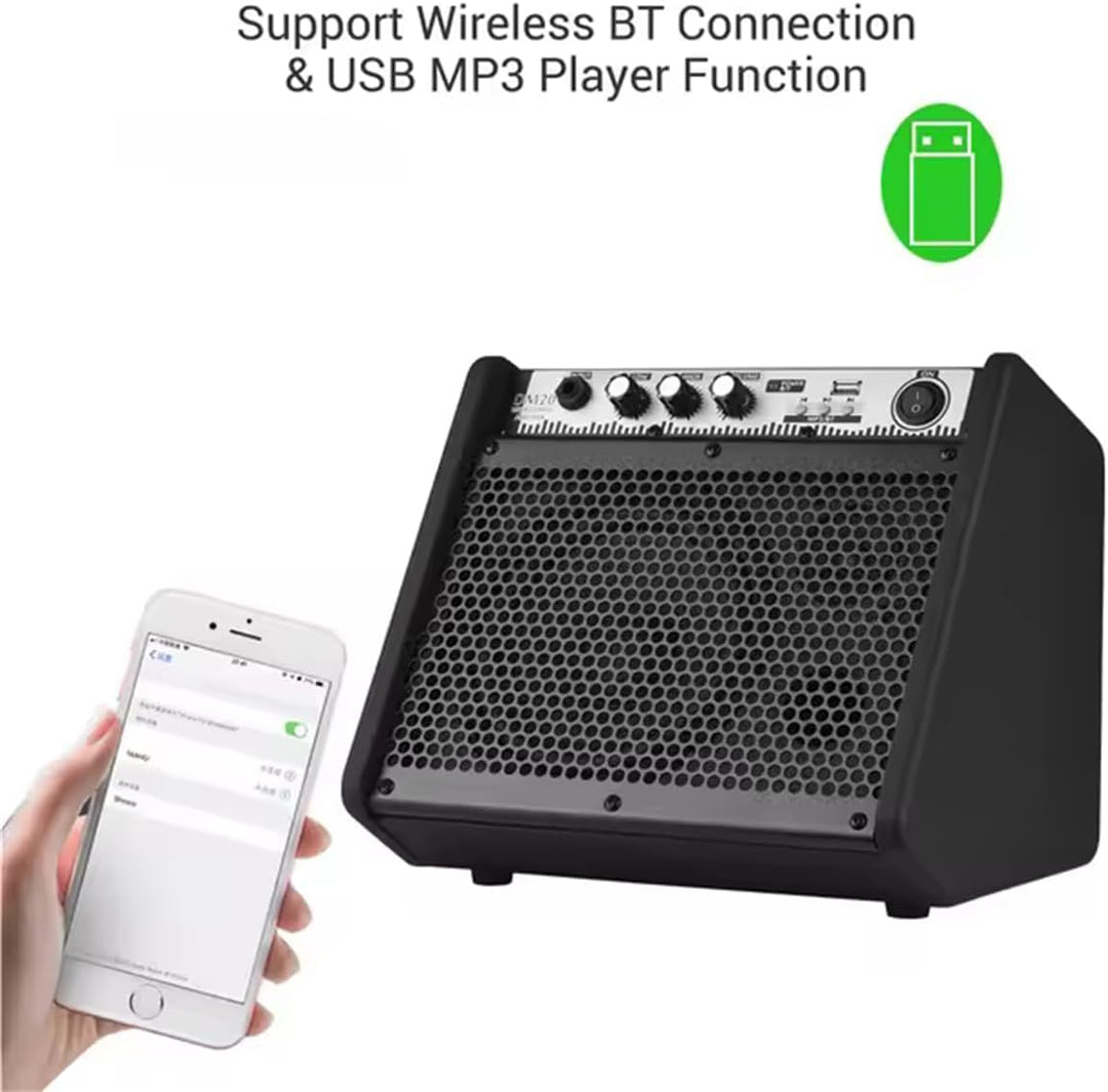 Coolmusic DM20 Bluetooth Personal Monitor Verstärker Lautsprecher für elektrische Trommelverstärker,
