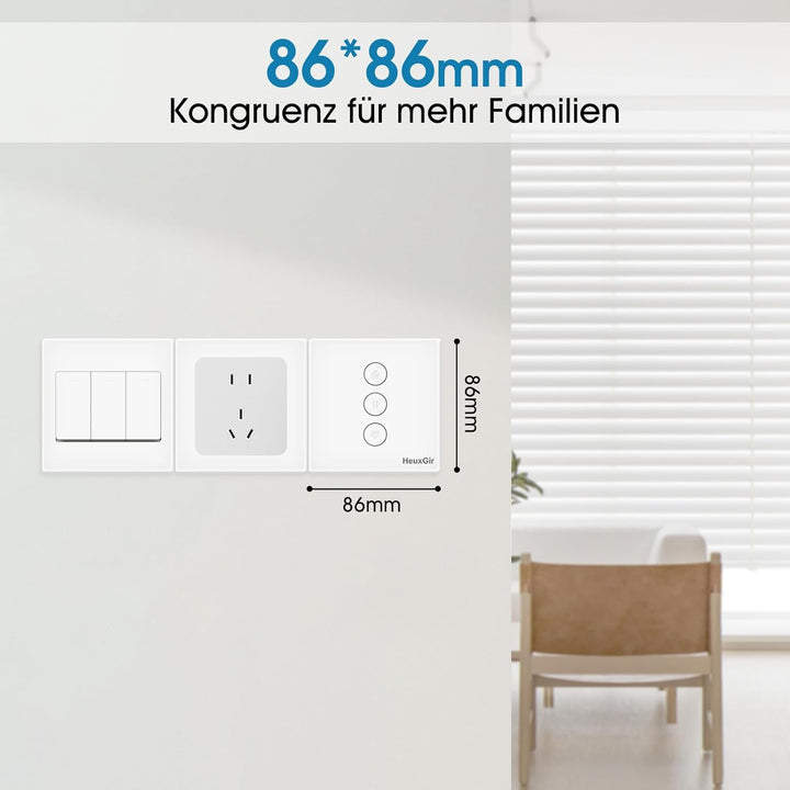 HeuxGir WLAN Rolladenschalter，Smart Rolladen Zeitschaltuhr Kompatibel mit Alexa und Google Home，Neut