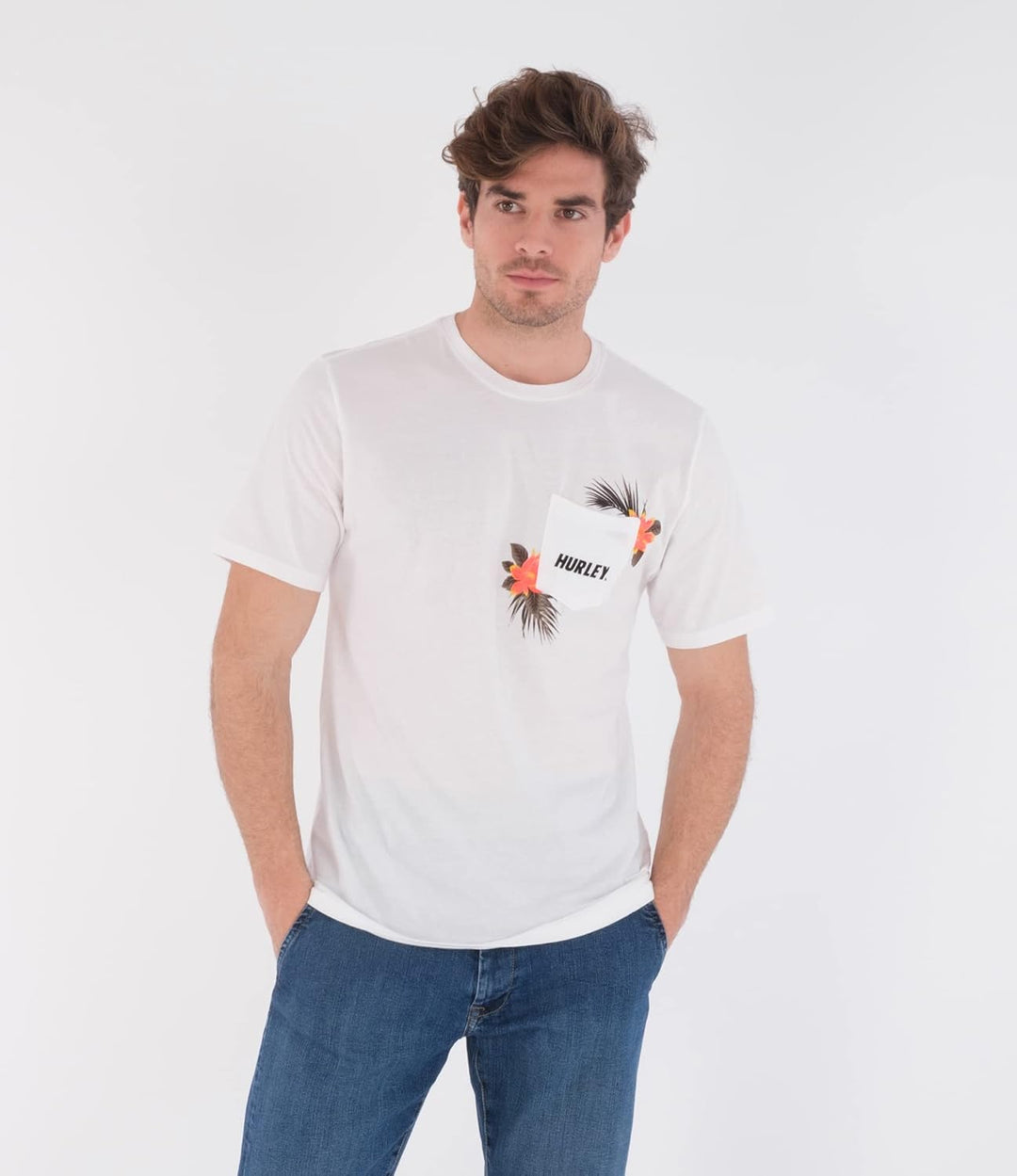 Hurley Herren Evd Wash Alamoana Fastlane Pkt Tee Ss T-Shirt M Weiss, M Weiss