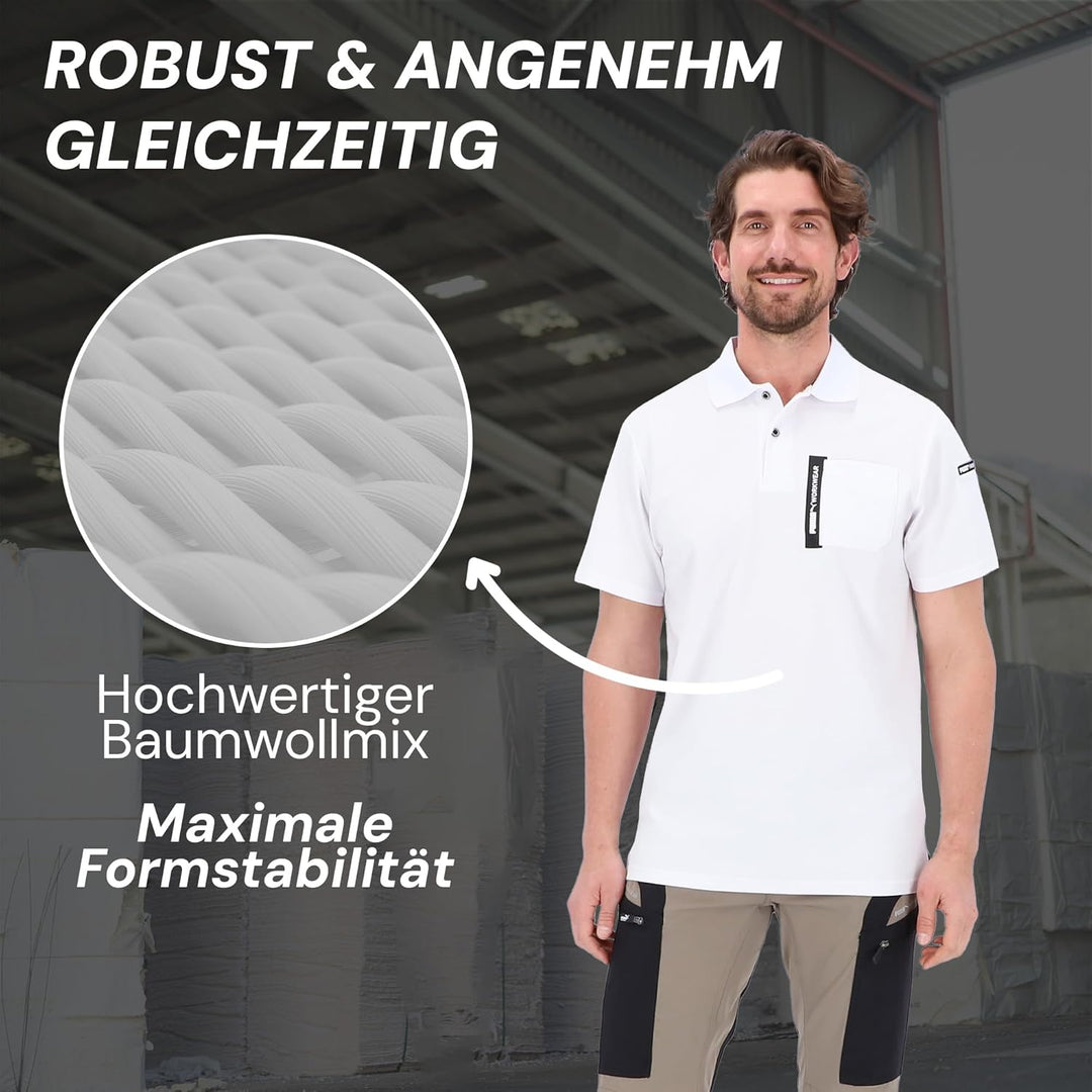 PUMA Workwear Advanced – Poloshirt Herren Kurzarm – Arbeitsshirt mit Brusttasche und Utility Fach an