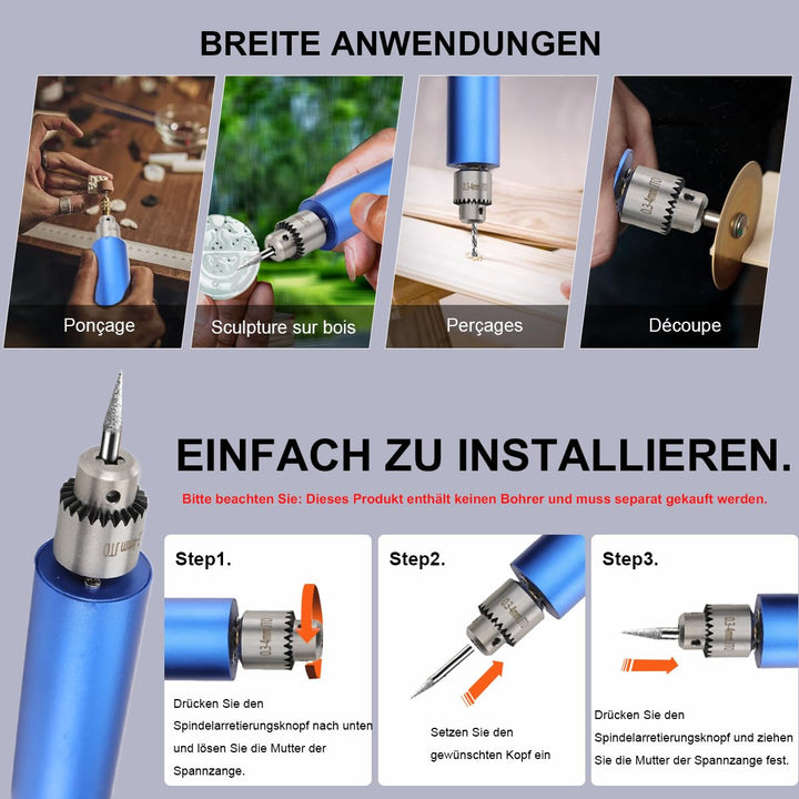 SUDEG Mini Bohrmaschine Set,Elektrisch Mini Drill Bohrmaschine Tragbare Handbohrmaschine Handbohrer