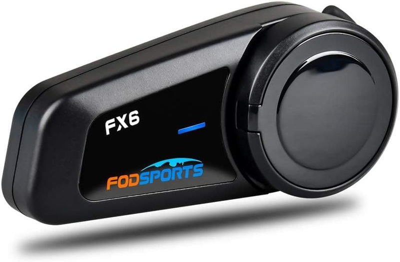 Fodsports FX6 Motorrad Bluetooth Headset, Intercom Motorrad kommunikationssystem bis zu 6 Motorräder