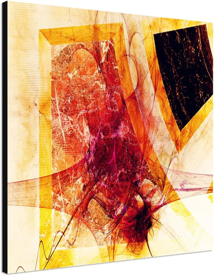 Paul Sinus Art Bild auf Leinwand Abstrakt348_60x60cm Abstraktes Motiv - Der Farben Crash - quadratis