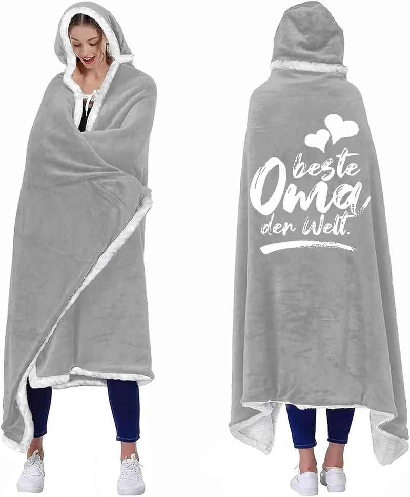 Oma Geschenk, Personalisierte Decke mit ärmeln Oma Geschenke zum Geburtstag, Geburtstagsgeschenk Wei