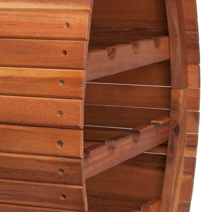 Casaria Weinregal für 12 Flaschen Akazien Holz Fass Stehend 90x 50x 30 cm Keller Küche Wohnzimmer We