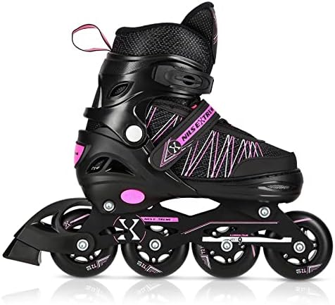 NILS 2in1 Inlineskates/Schlittschuhe Extreme NH11912A Schwarz/Pink ABEC9 Gr. 35-38 verstellbar