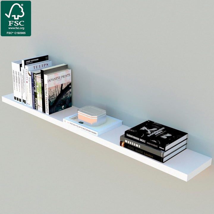 Henor Charge 2 Einheiten Wandregal FSC® Holzwandregal 100 x 15 x 2.5 cm. Völlig versteckte Unterstüt