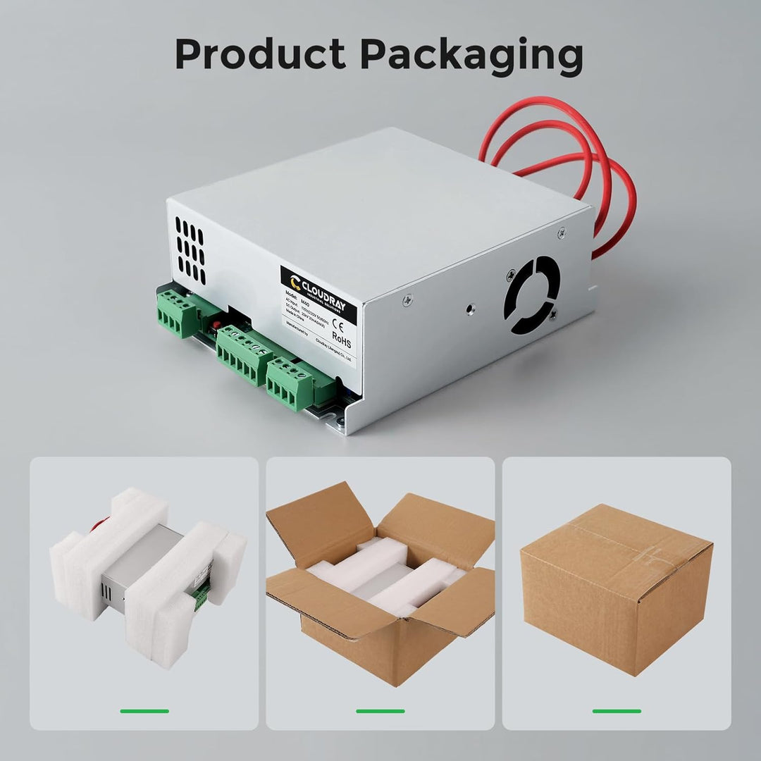 Cloudray 40W CO2 Laser Netzteil für CO2 Laserröhre, Laser Power Supply für CO2 Laser Gravur Maschine