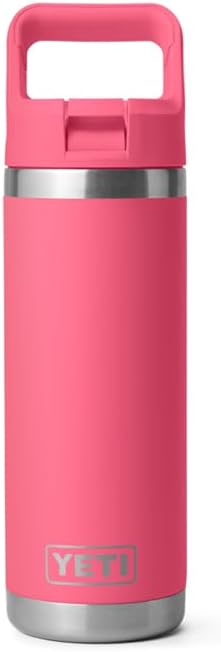 YETI Rambler 18 oz (532 ml) C Flasche Mit Farblich Abgestimmtem Trinkhalmdeckel - Tropical Pink, Tro