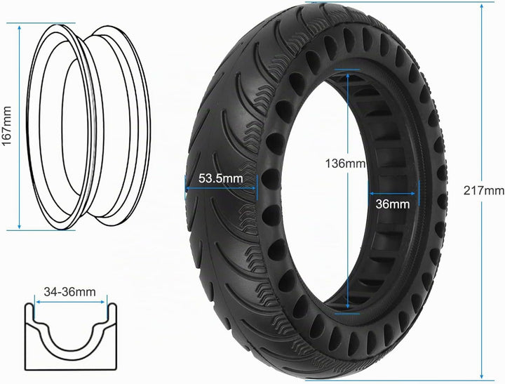 9x2,125 Vollreifen für Xiaomi M365 Elektroroller Offroad Soft Solide Reifen 9 Zoll Vollgummireifen R