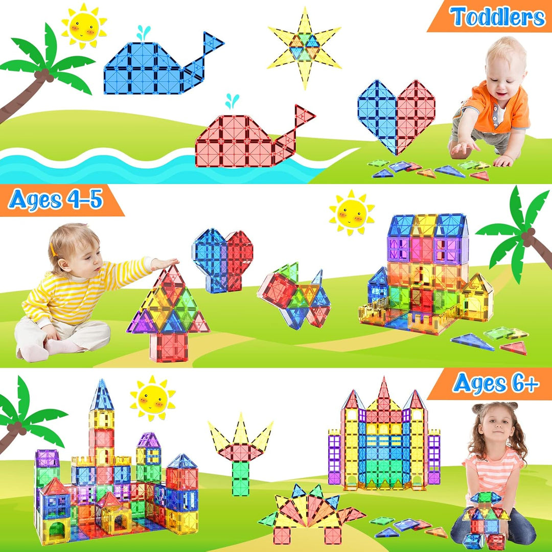 Magnetische Fliesen Kinderspielzeug STEM Magnet Spielzeug für Kleinkind Magnetische Blöcke Bauspielz