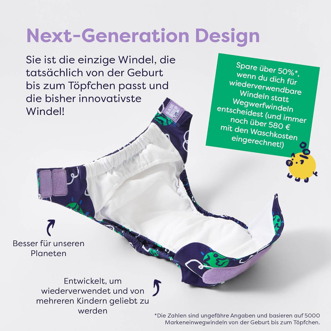 Bambino Mio, wiederverwendbare Windeln im Set - Little Rebel Box, 10 x Stoffwindeln, Windelvlies, We