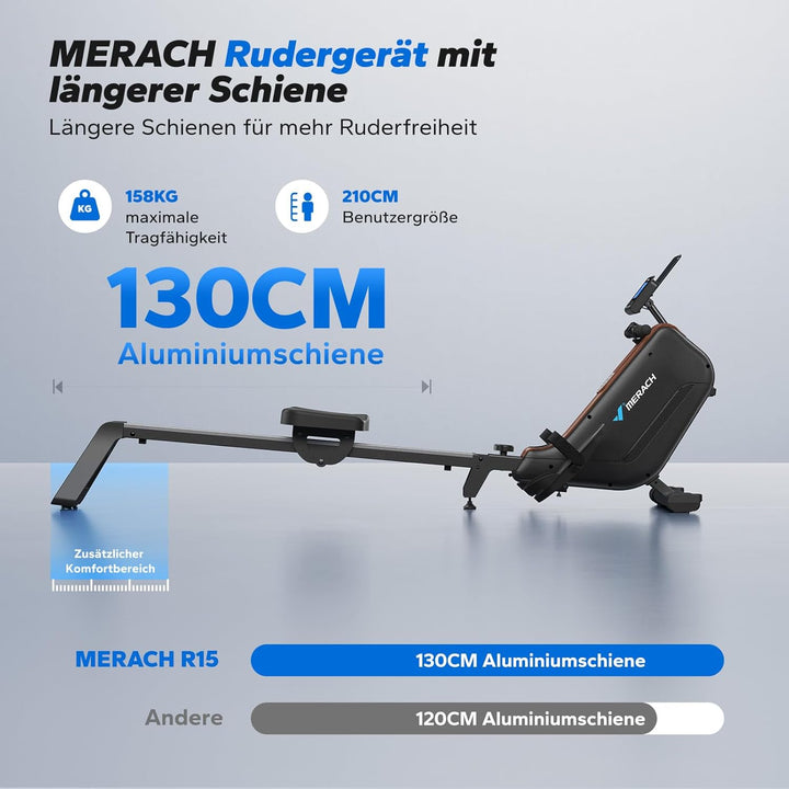MERACH Rudergerät für Zuhause Klappbar, Magnet Leises Rudermaschine mit Exklusiver APP, Verbesserte