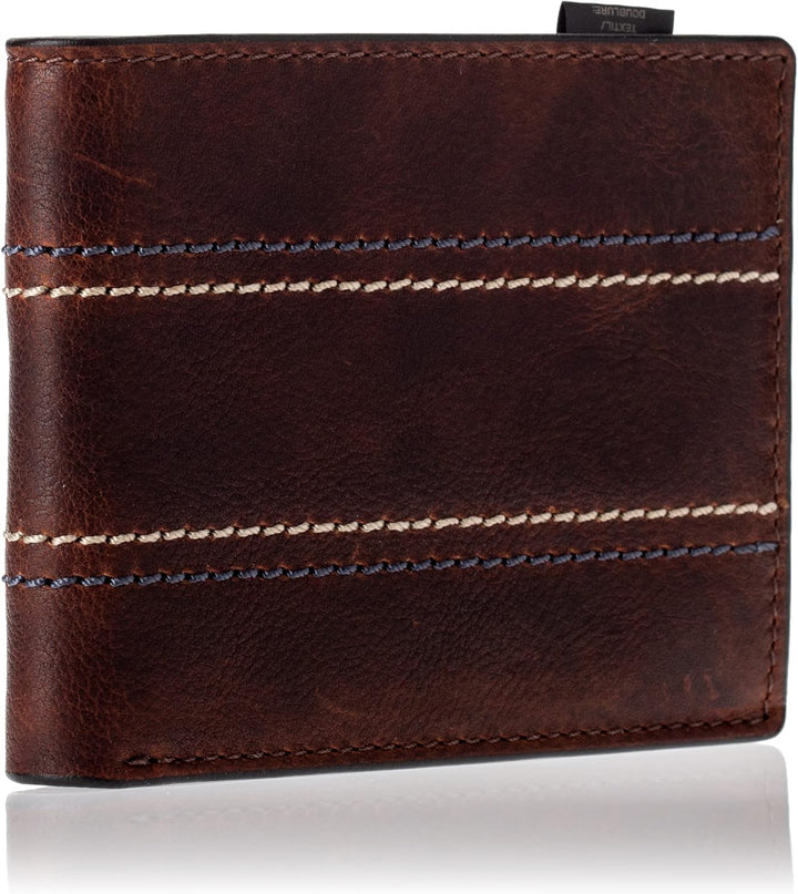 Fossil Herren Reese Leder Bifold Geldbörse 11,43 cm L x 1,905 cm B x 8,89 cm H Braun, Braun