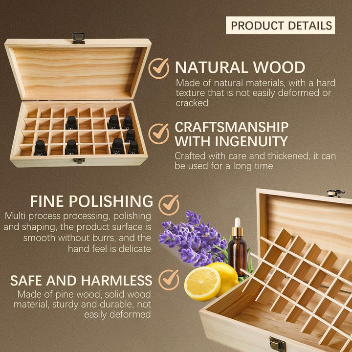 RoseFlower 32 Löcher Ätherisches Öl Aufbewahrungsbox Duftöle Display Ständer Behälter, Essential Oil