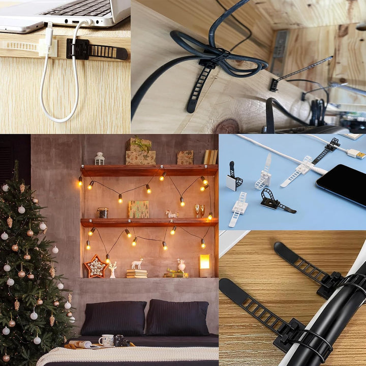 kabelhalter,Schreibtisch-Draht-Organizer Kabelbinder selbstklebende Kabelclips Kabelmanagement Kabel