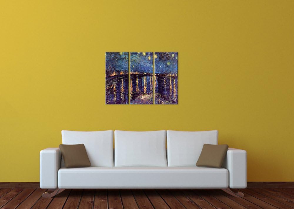 Bilderdepot24 Bild auf Leinwand | Vincent van Gogh Sternennacht über der Rhône in 90x60 cm mehrteili